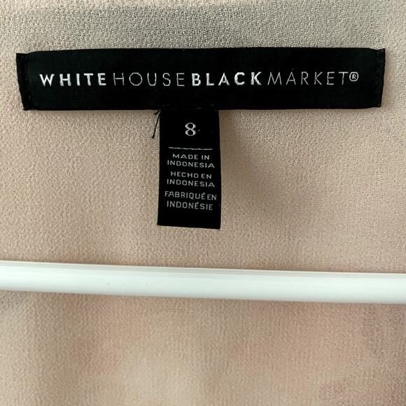 White House Black Market V-Neck Peach Color Blouse Sz 8 - Picture 3 of 6